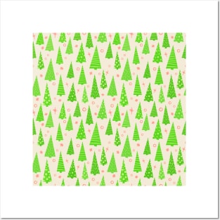 Christmas tree pattern mask Posters and Art